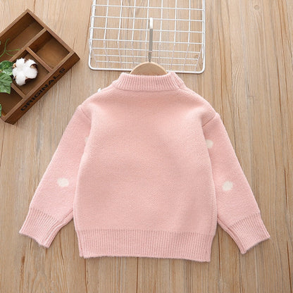 Suéteres para bebés, niñas y niños, abrigos de moda con apliques de bola de pelo, suéteres tejidos para niños, tops, suéteres cálidos para bebés, niños y niñas