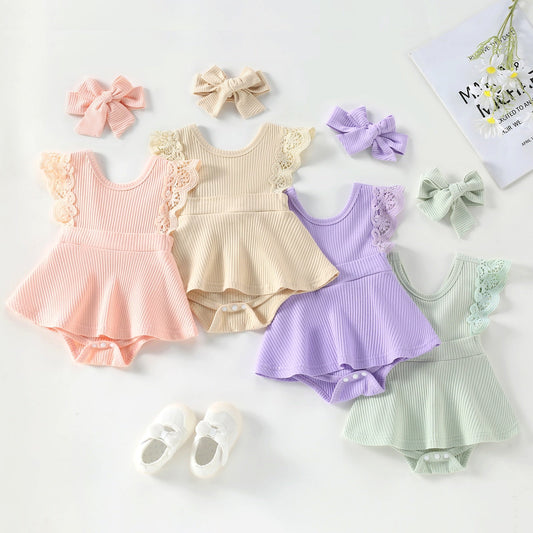 Conjunto de mono y diadema de colores caramelo