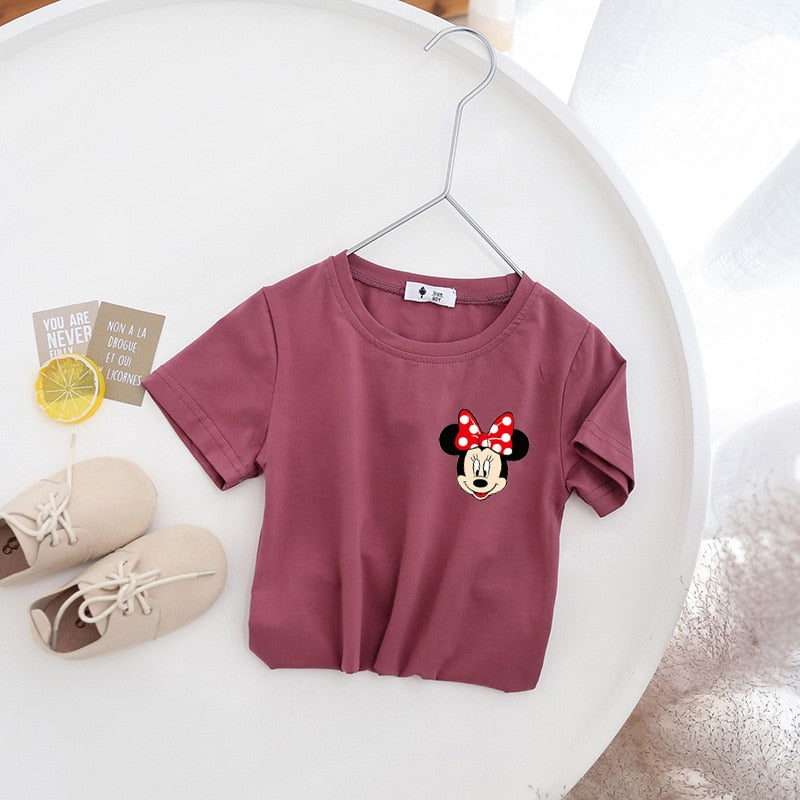 Camiseta de manga corta de Minnie de dibujos animados 