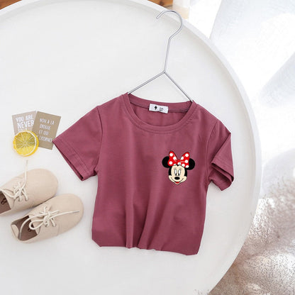 Camiseta de manga corta de Minnie de dibujos animados 