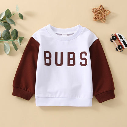 Sudadera infantil marrón y blanca