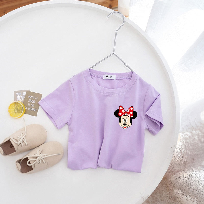 Camiseta de manga corta de Minnie de dibujos animados 