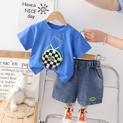 Conjunto infantil de oso con aplique de monedero