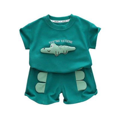 Conjunto infantil de verano de cocodrilo