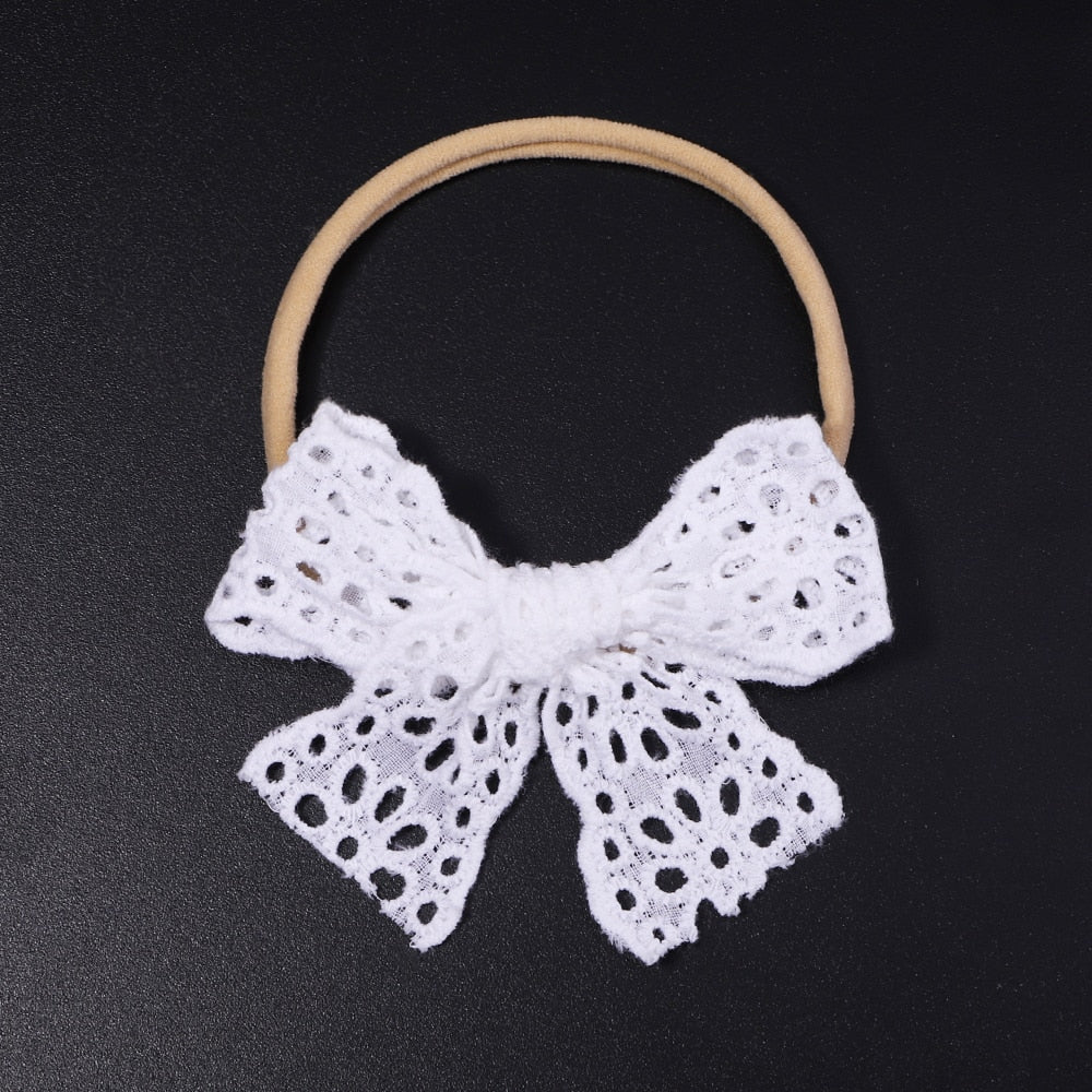 1 pieza de diademas de encaje con lazos para niños