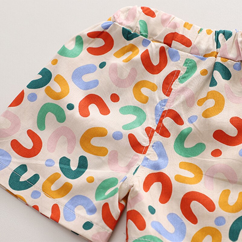 Trajes de verano para bebé con estampado de dibujos animados coloridos
