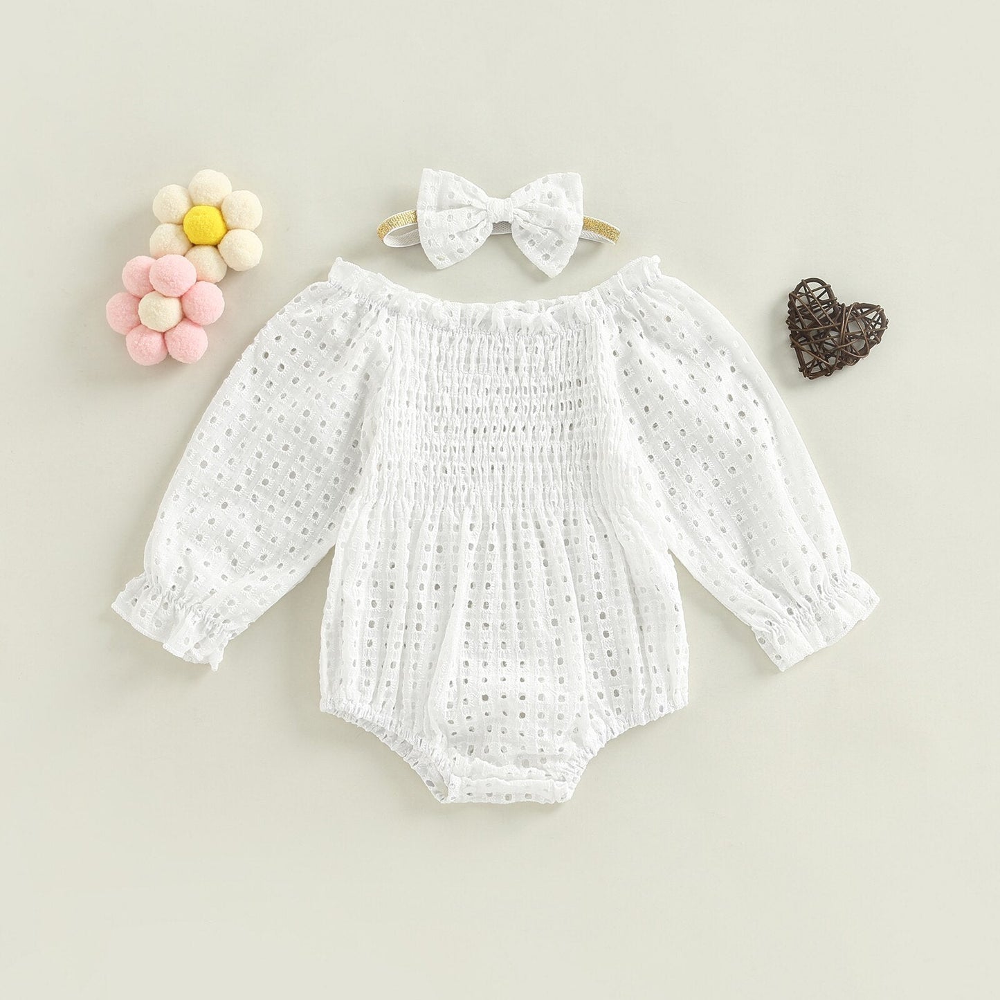 Conjunto de mono Ambre de manga larga y diadema