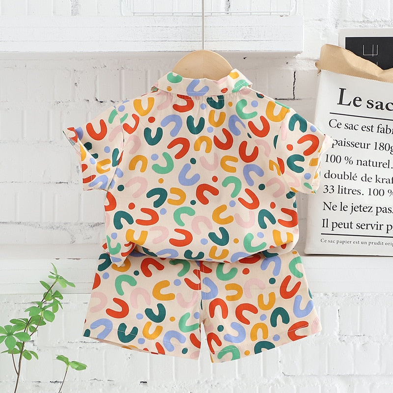 Trajes de verano para bebé con estampado de dibujos animados coloridos