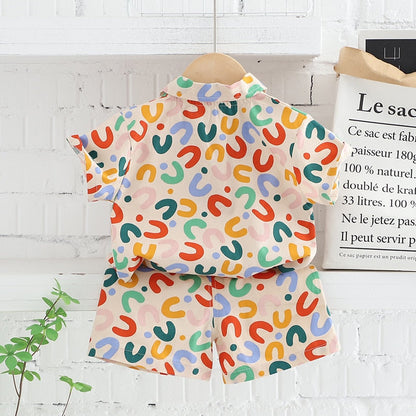 Trajes de verano para bebé con estampado de dibujos animados coloridos