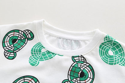 Conjunto de camiseta de manga corta con oso para niños