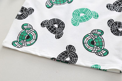 Conjunto de camiseta de manga corta con oso para niños