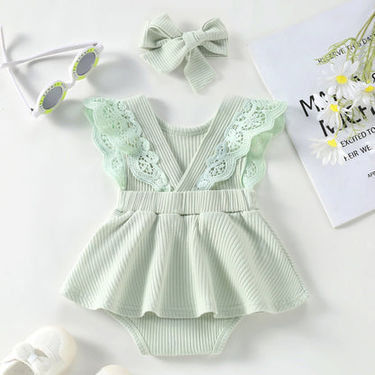 Conjunto de mono y diadema de colores caramelo
