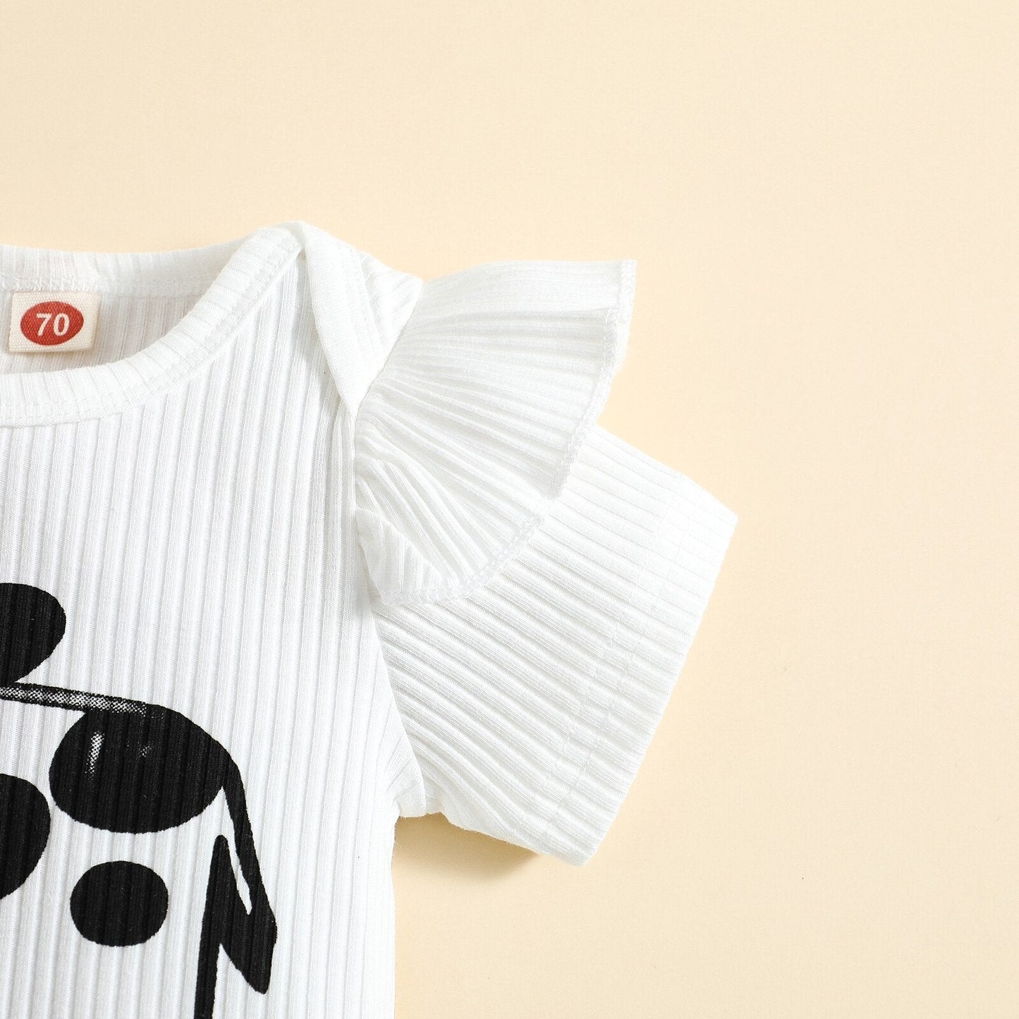 Conjunto de 2 piezas de mameluco + pantalón con estampado de vaca
