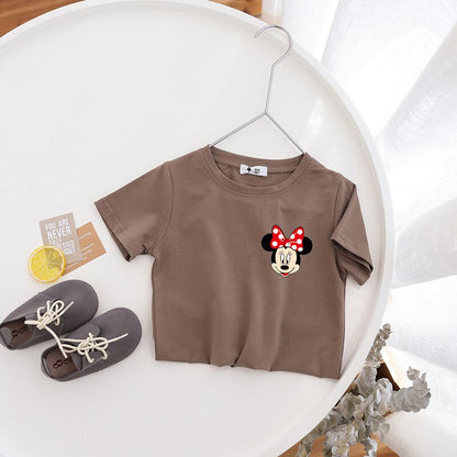Camiseta de manga corta de Minnie de dibujos animados 
