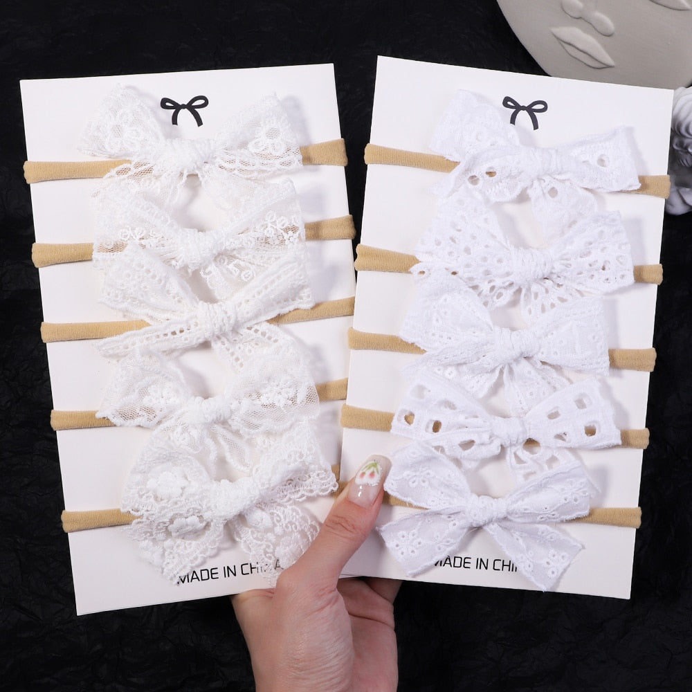 1 pieza de diademas de encaje con lazos para niños