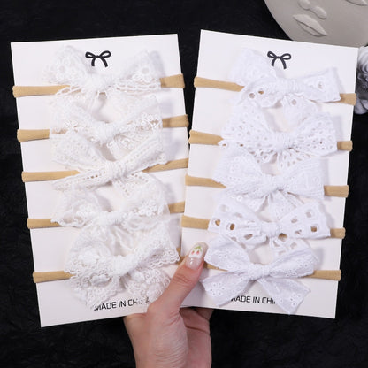 1 pieza de diademas de encaje con lazos para niños