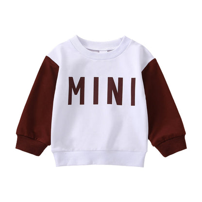 Sudadera infantil marrón y blanca