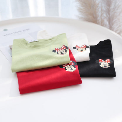 Camiseta de manga corta de Minnie de dibujos animados 