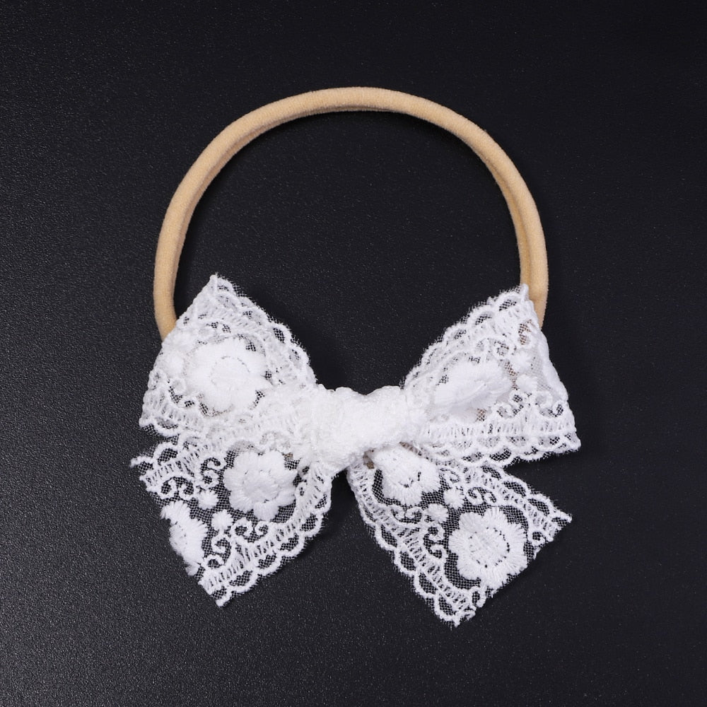1 pieza de diademas de encaje con lazos para niños