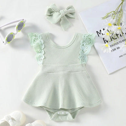 Conjunto de mono y diadema de colores caramelo