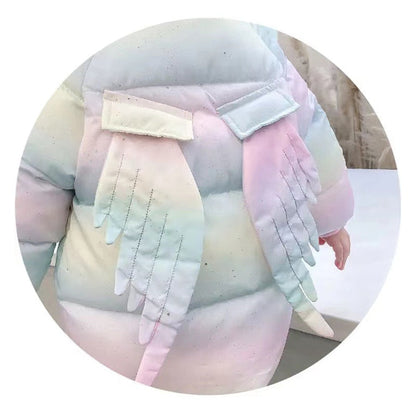 معطف أطفال ملون بأجنحة 