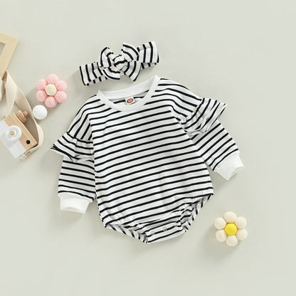 Body infantil de rayas + cinta para el pelo