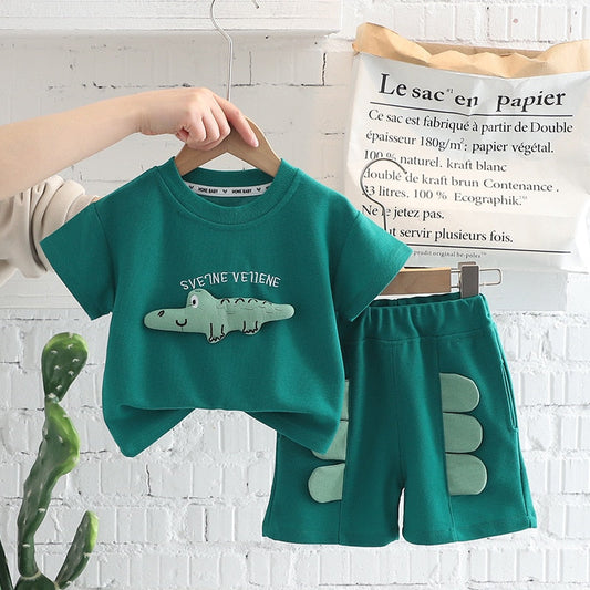 Conjunto infantil de verano de cocodrilo