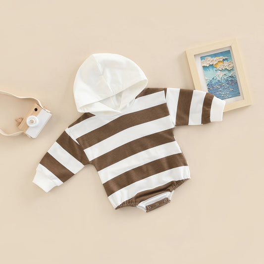 Body infantil de rayas con capucha