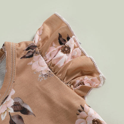 Body infantil floral + diadema