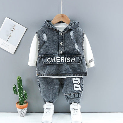 Ropa vaquera para niños, 3 piezas/conjuntos, ropa deportiva para niños pequeños