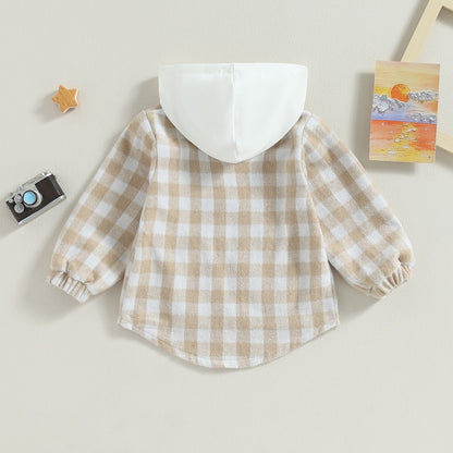 Chaqueta con capucha y cremallera a cuadros