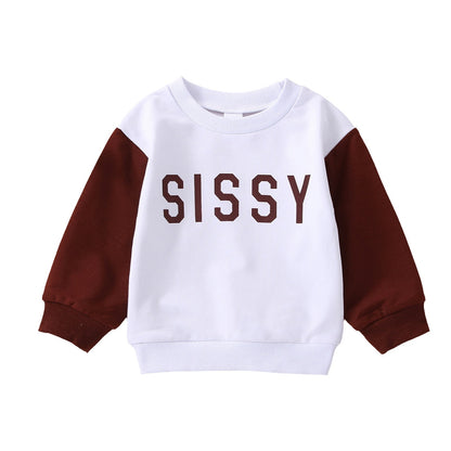 Sudadera infantil marrón y blanca