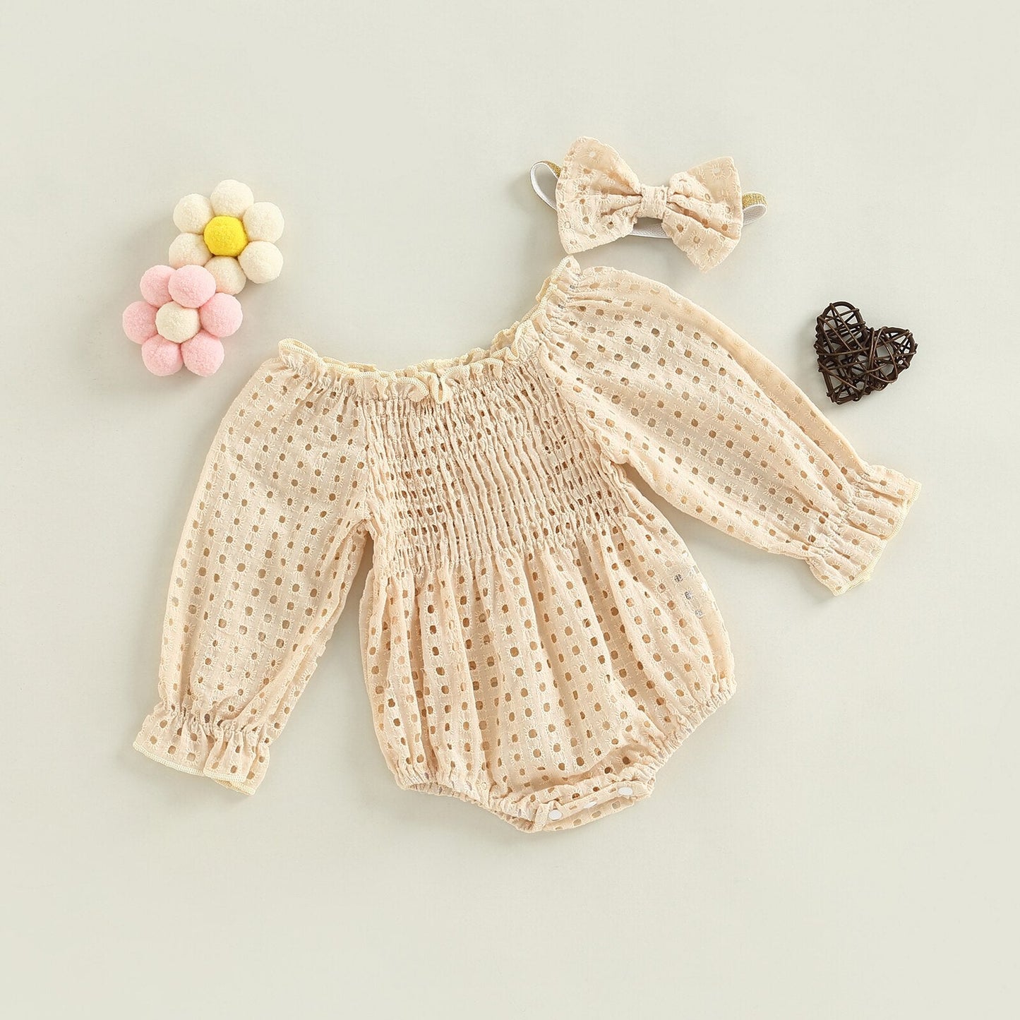 Conjunto de mono Ambre de manga larga y diadema