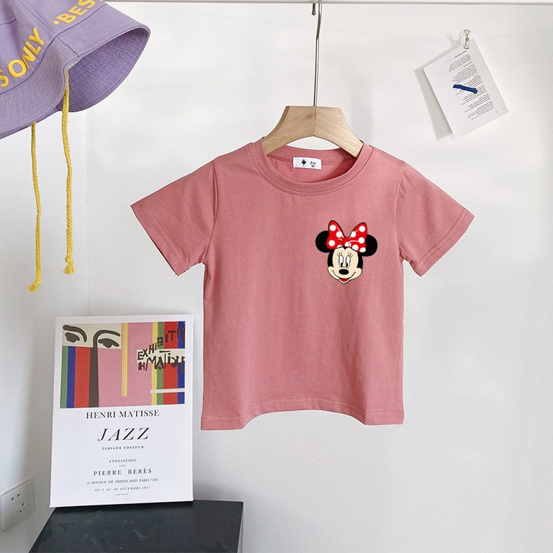 Camiseta de manga corta de Minnie de dibujos animados 