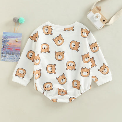 Body de bebé osito de peluche y flores