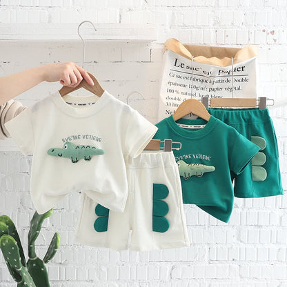 Conjunto infantil de verano de cocodrilo