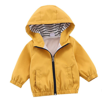 Gabardina para bebés, otoño y primavera, nueva chaqueta con capucha, abrigo de color liso, ropa para bebés de 0 a 2 años, ropa de abrigo para niños.
