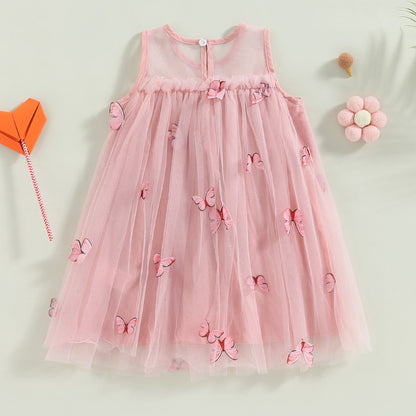 Vestido de malla con flores de mariposa