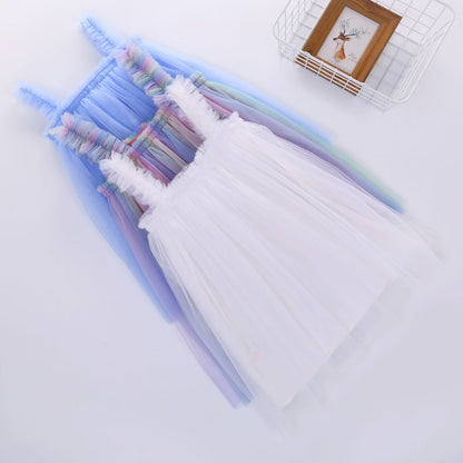 Vestido de tul con tirantes para niña 