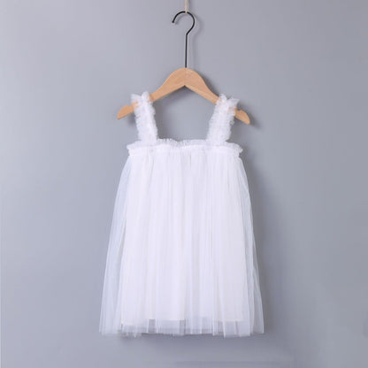 Vestido de tul con tirantes para niña 
