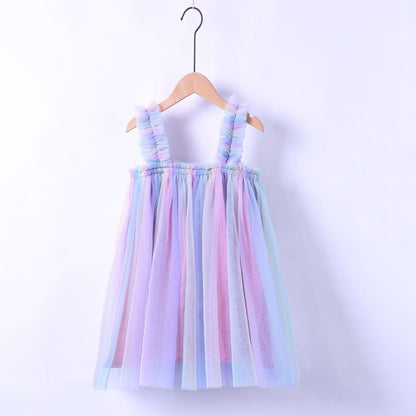 Vestido de tul con tirantes para niña 